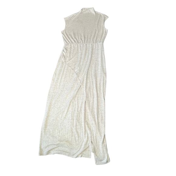 Modern Citizen Yimei Side Slit Midi Dress sz XL - Oatmeal (marled Tan Beige) - Picture 4 of 7